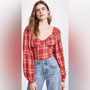 Free people plaid top